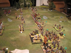 The Roman light horse hold back the large unit of Picts with ease.