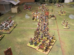 The view of the battle line as the Picts and Saxons push forwards.